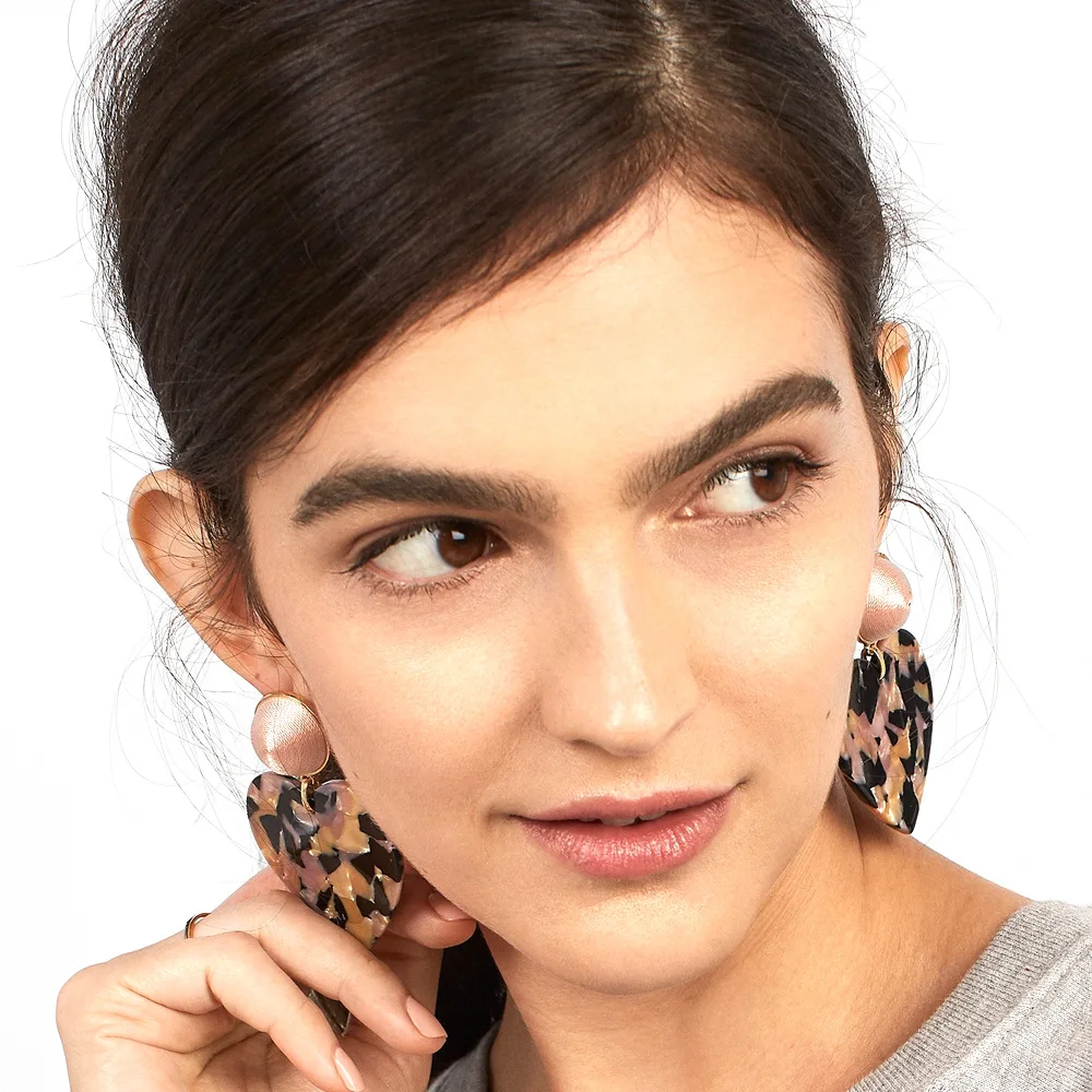 Женские акриловые серьги Za большие висячие фиолетового цвета в богемном стиле