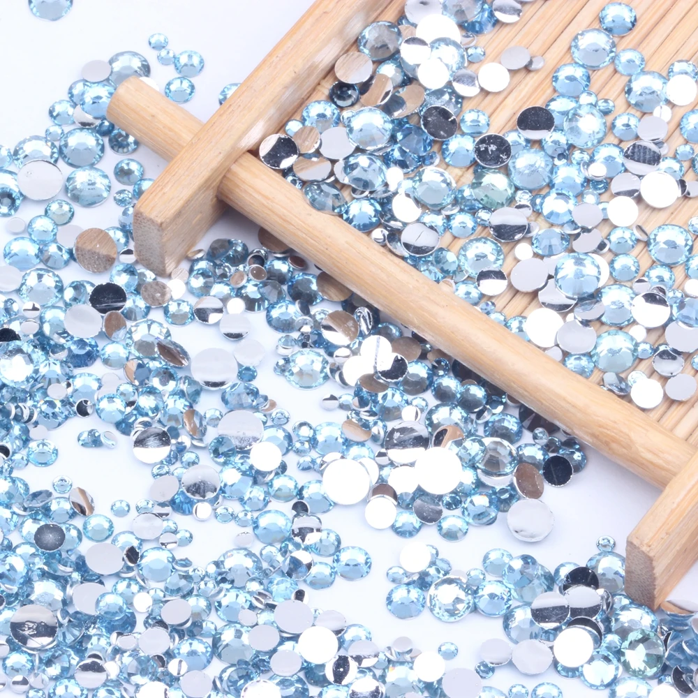 Светло голубые стразы 2 6 мм круглые с плоской задней частью без горячей фиксации