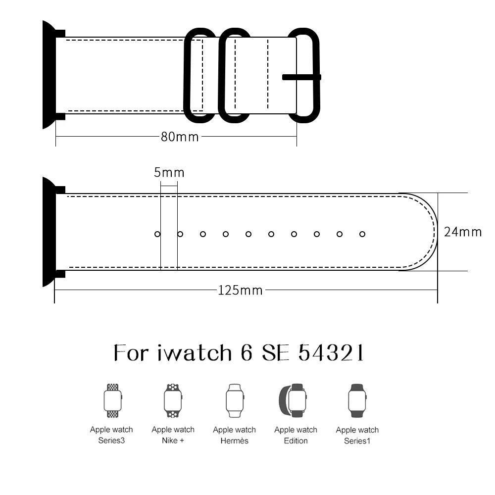 

100% Genuine Cow Leather loop Bracelet Belt Band for Apple Watch 6 SE 5 4 42MM 38MM 44MM 40MM Strap for iWatch 5 4 3 2 watchband