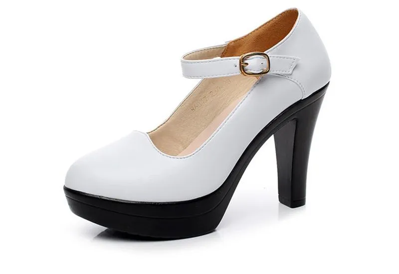 TIMETANGFashion/женские туфли-лодочки на платформе; коллекция года; ботильоны; обувь из натуральной кожи с пряжкой; женские офисные туфли на высоком каблуке; BlackE1258