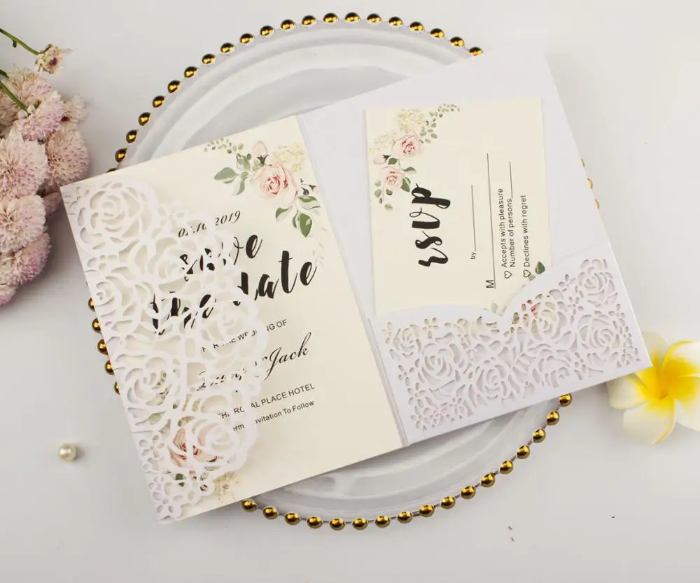 50X темно-бордовые золотые белые цвета слоновой кости лазерная резка розы