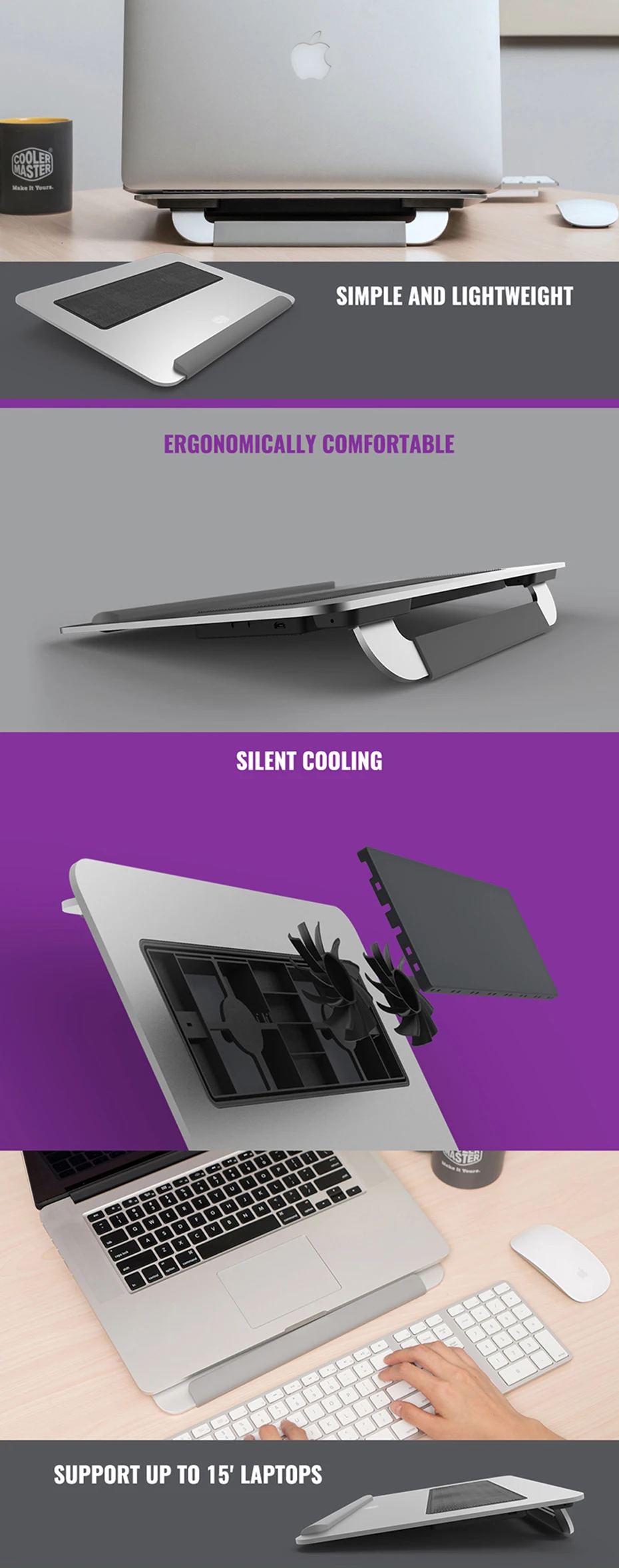 Cooler Master U150R новая Нескользящая охлаждающая подставка для ноутбука с двойным вентилятором 80 мм корпус охладителя для ноутбука 0-15"