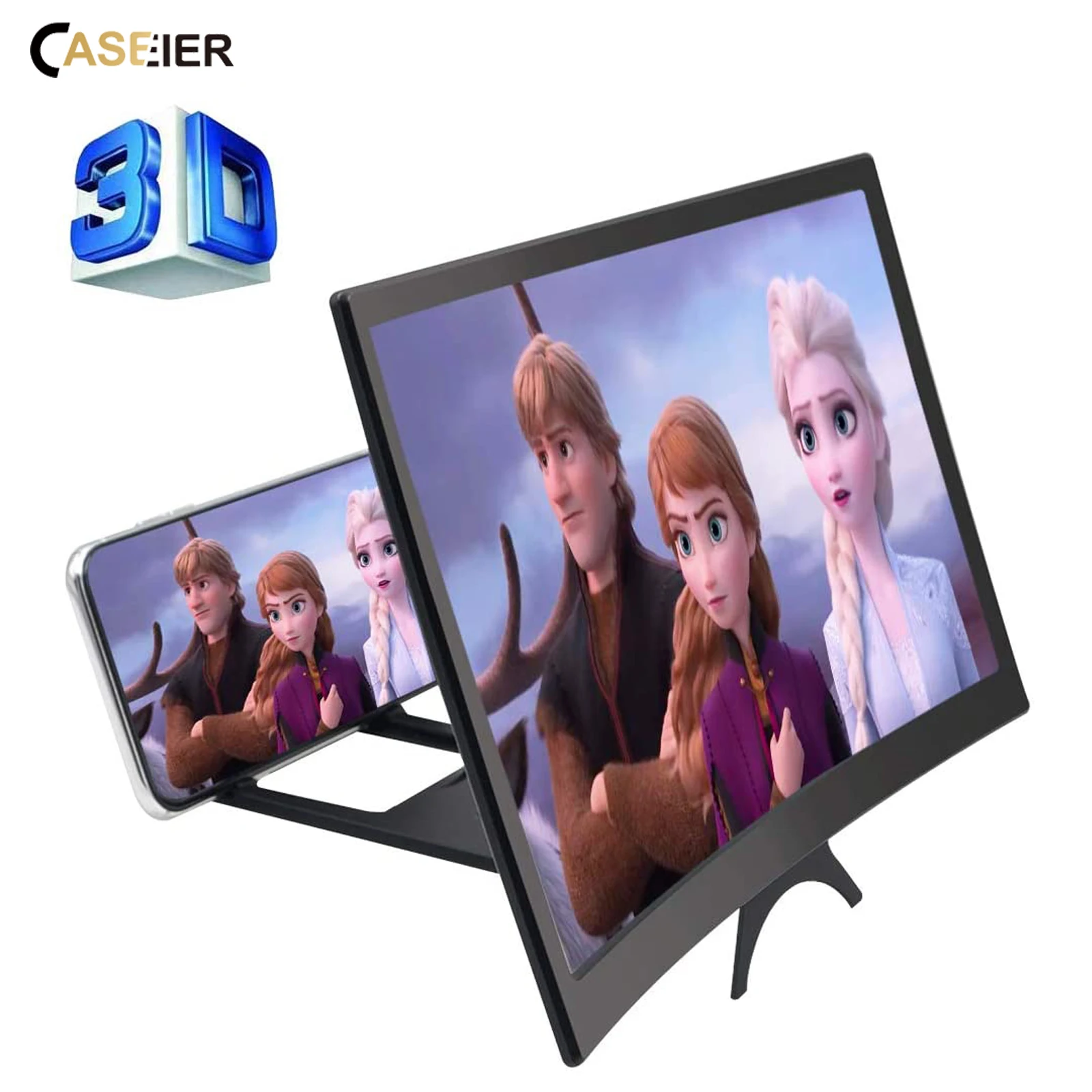 CASEIER 12 дюймов изогнутый экран усилитель HD 3D видео мобильный телефон