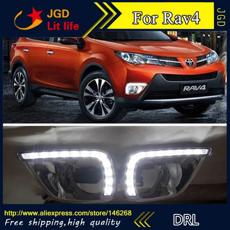 Бесплатная доставка! 12V 6000k светодиодный дневный ходовой светильник DRL для Toyota Rav4