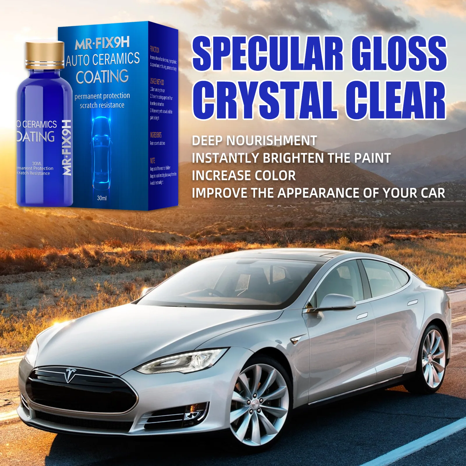 

30ml /50ml 9H Hardness Car Liquid Ceramic Coat Super Hydrophobic Glass Coating Set Polysiloxane and Nano Car Polish 2PCS
