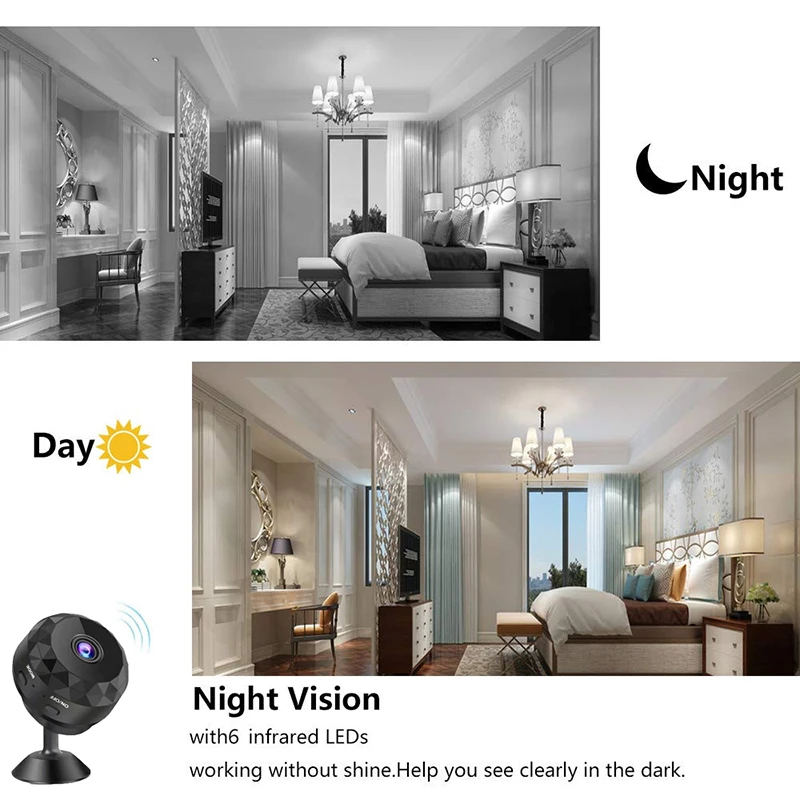 

Камера видеокамера Беспроводной домашней безопасности DVR ночного видения видеокамеры Камера фото для мини-видеокамер 1080P HD Mini IP WI-FI
