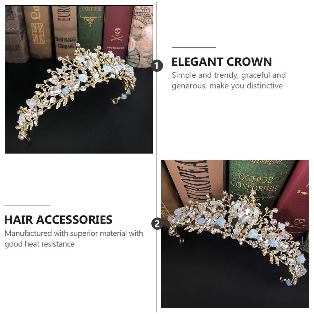 

1pc Children Crown Headdress Lovely Crystal Crown Headband Headdress