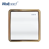 new arrival wallpad 1 gang 1 way wall light switch large wave button gold panel rocker switches