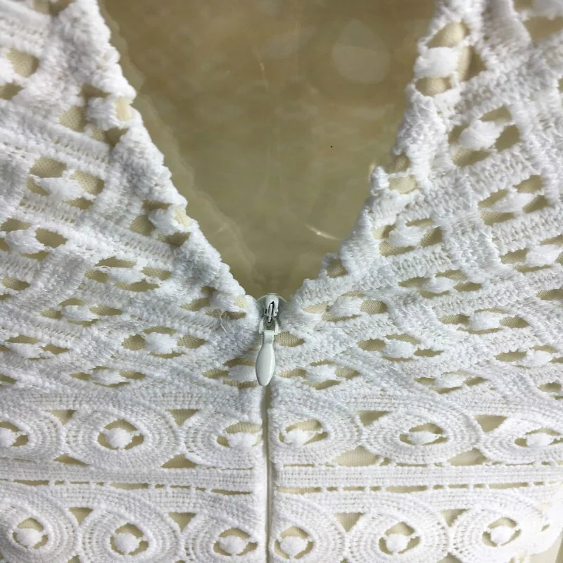 Mayata женское повседневное белое кружевное платье с короткими рукавами