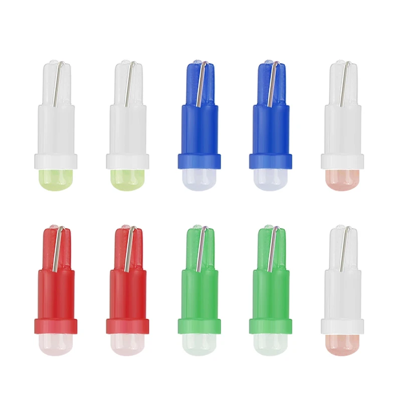 

10Pcs Car Interior LED Dashboard Bulb T5 1SMD Car Cob LED Instrument Light Auto Indicator Bulb Lamp