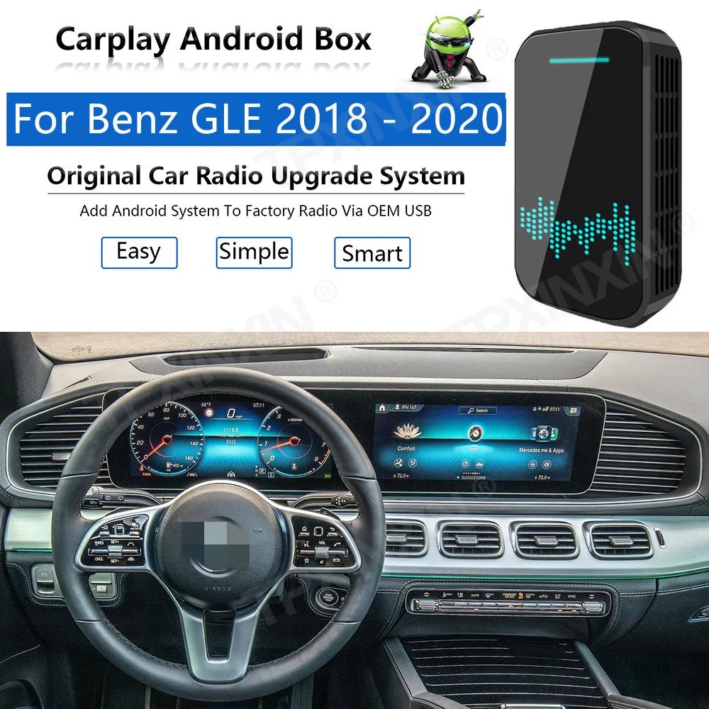 

Upgrade Radio Carplay Android Auto Audio For Benz GLE 2018-2020 Apple Wireless AI Box Car Multimedia Player GPS Navi unit
