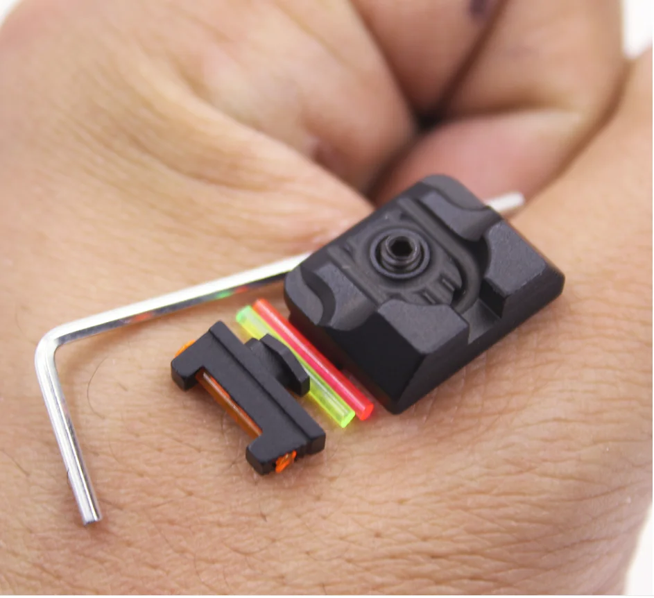 Оптическое волокно передний прицел/задний боевой Глок прицел черный для Красный