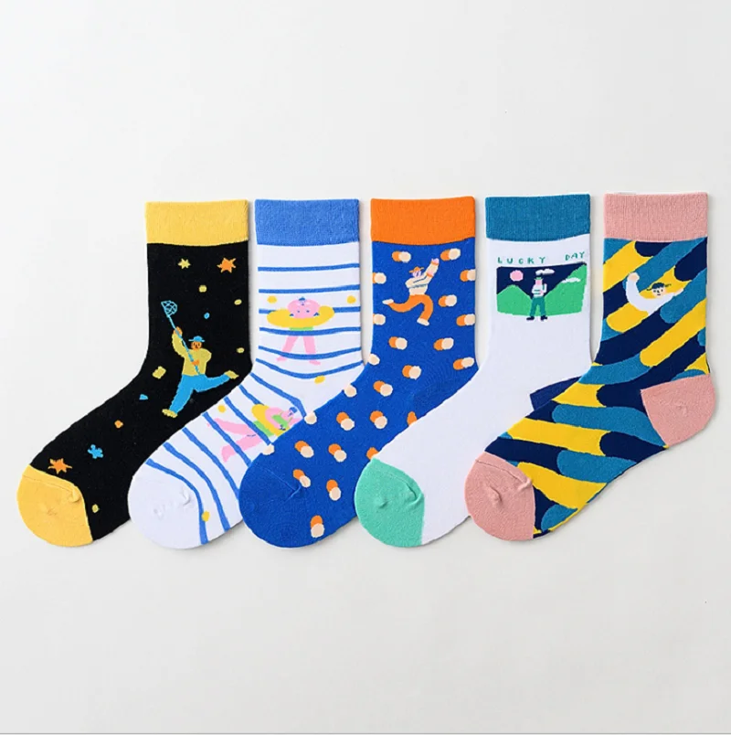 Оптовая продажа хлопковые носки без пятки полосатые жаккардовые