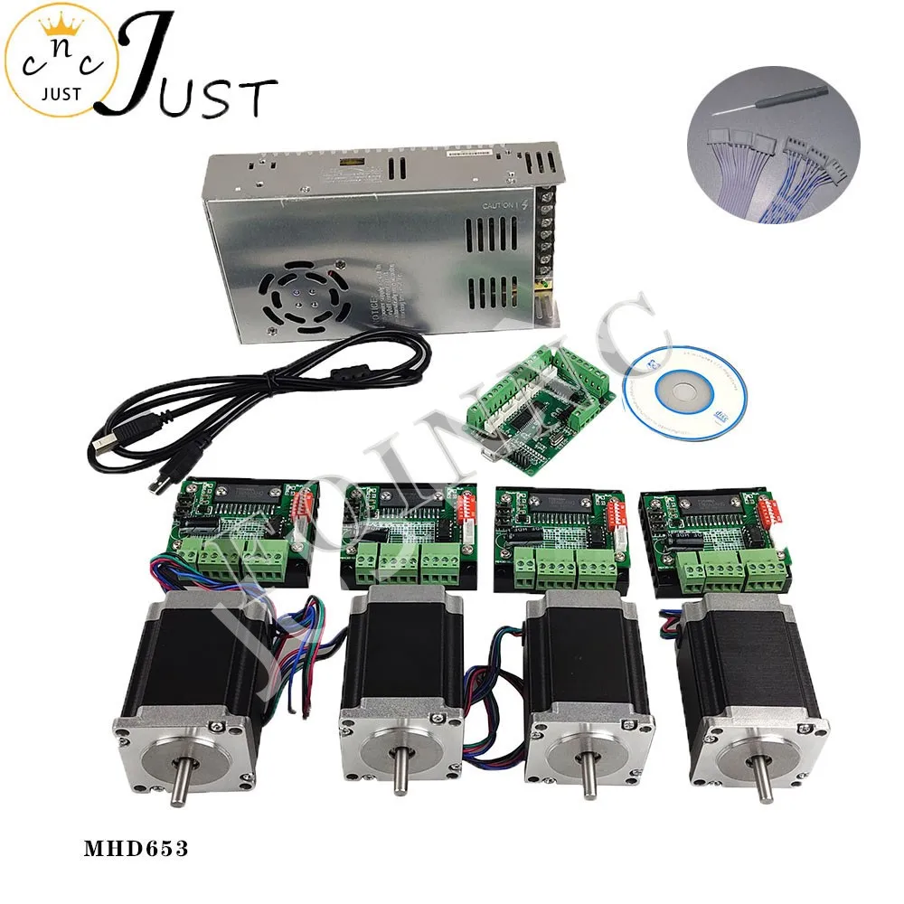 Promotion CNC router kit 4 axis TB6560 stepper motor driver + interface board Nema23 270 Oz-in motors power supply | Строительство и