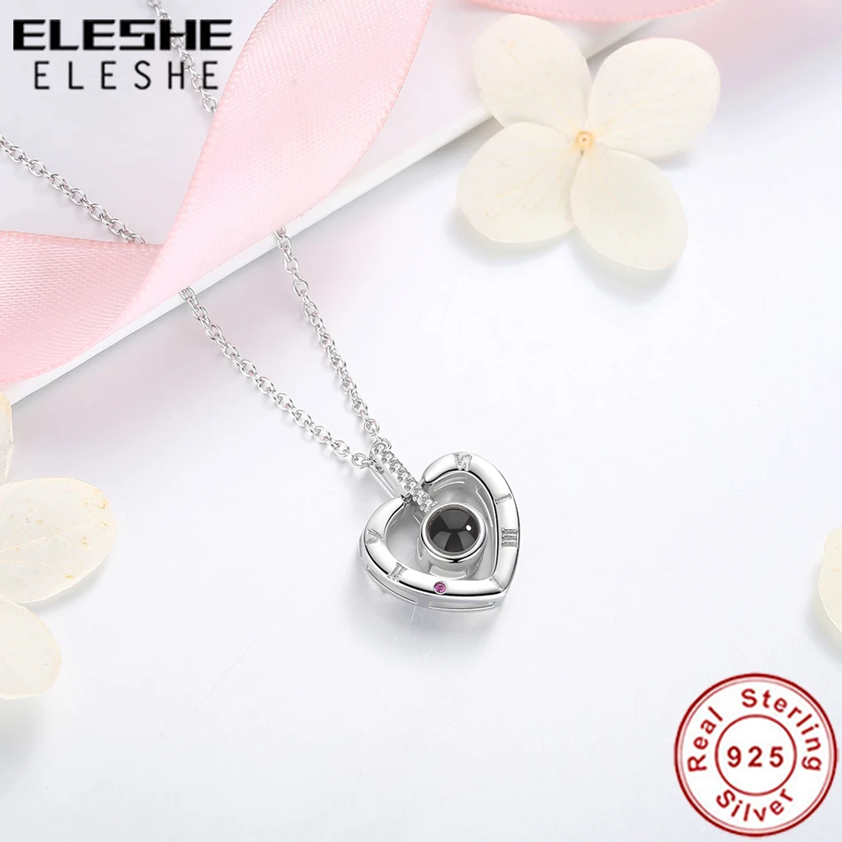 Женское колье из серебра 925 пробы с кулоном в виде сердца|necklace jewelry|sterling silver necklace925