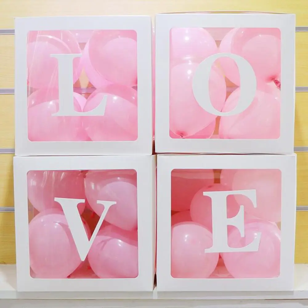 Love Box Taoup детская прозрачная коробка для хранения воздушных шаров с днем рождения принадлежности для детского душа сувениры бумажная картонная коробка подарочная упаковка - Цвет: Love Box
