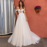 new arrival sweetheart off shoulder appliques lace see through top wedding dress bridal gowns vestidos de boda para novia