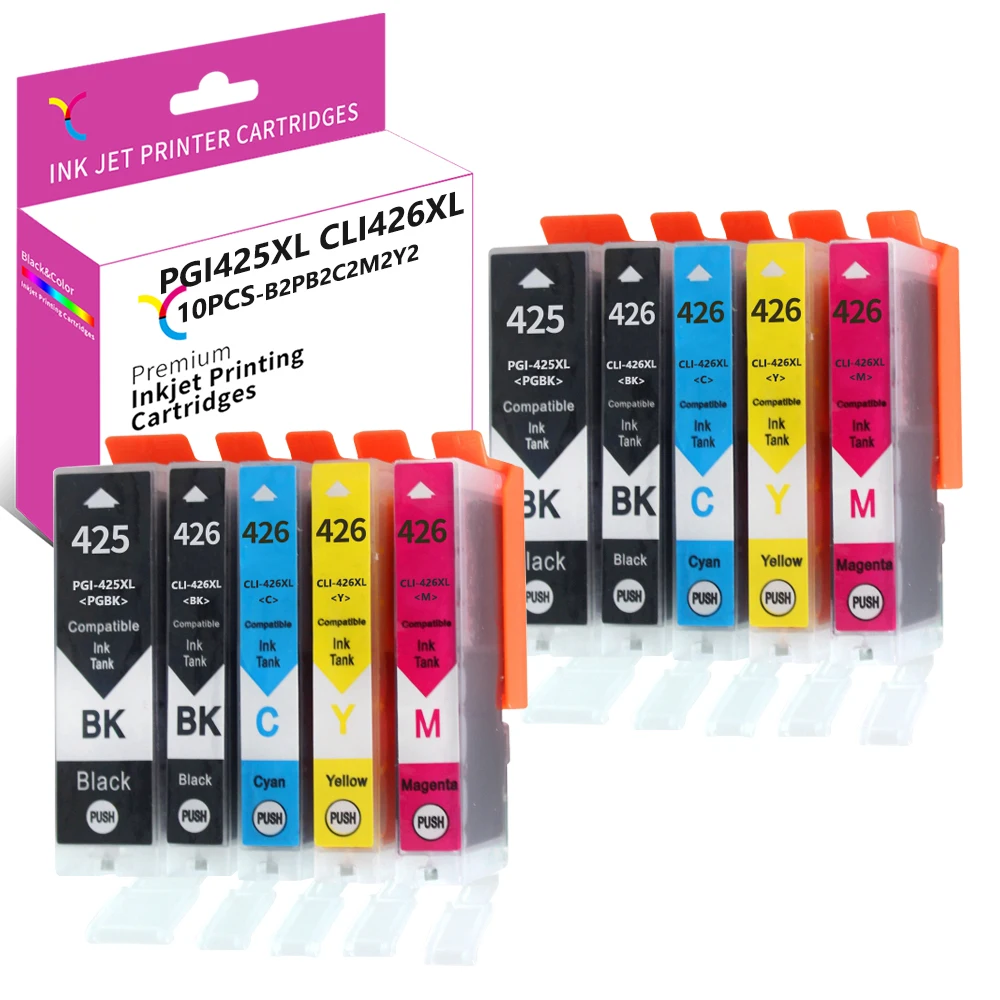 

YC Compatible for Canon PGI-425 CLI-426 PGI425 CLI426 Ink Cartridges for iP4840, iP4940, MG5140, MG5240, MG5340, MX884, iX6540