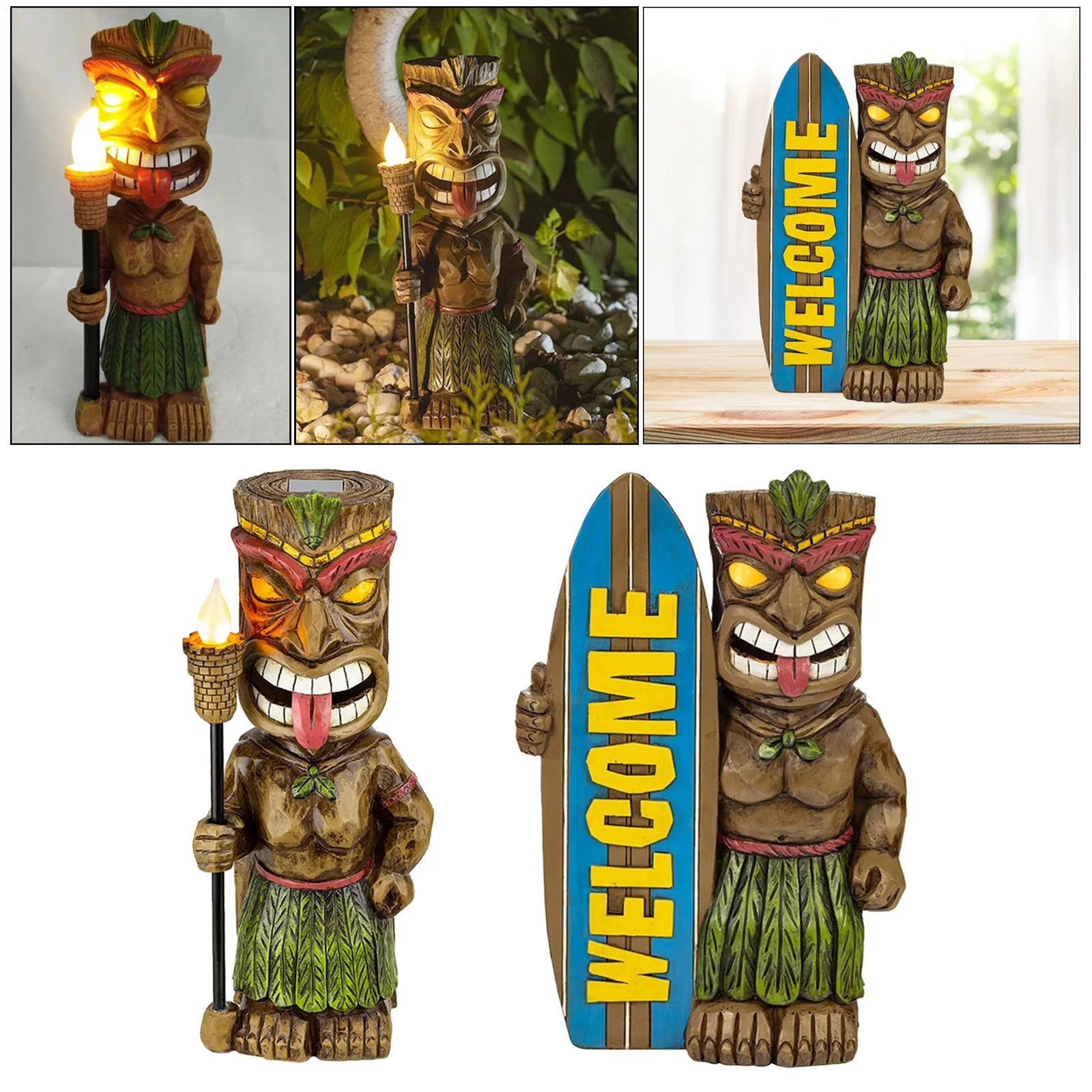

Garden Tiki Statue Ornament Figurine Sculpture Cabinet Bookshelf Patio Craft