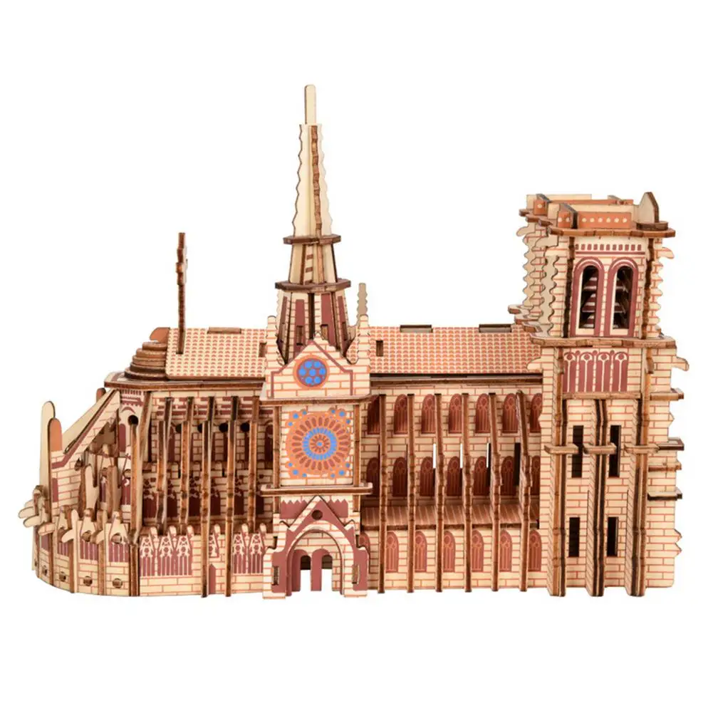 3D пазл NotreDame De Paris деревянная сборка моделирование строительства сделай сам