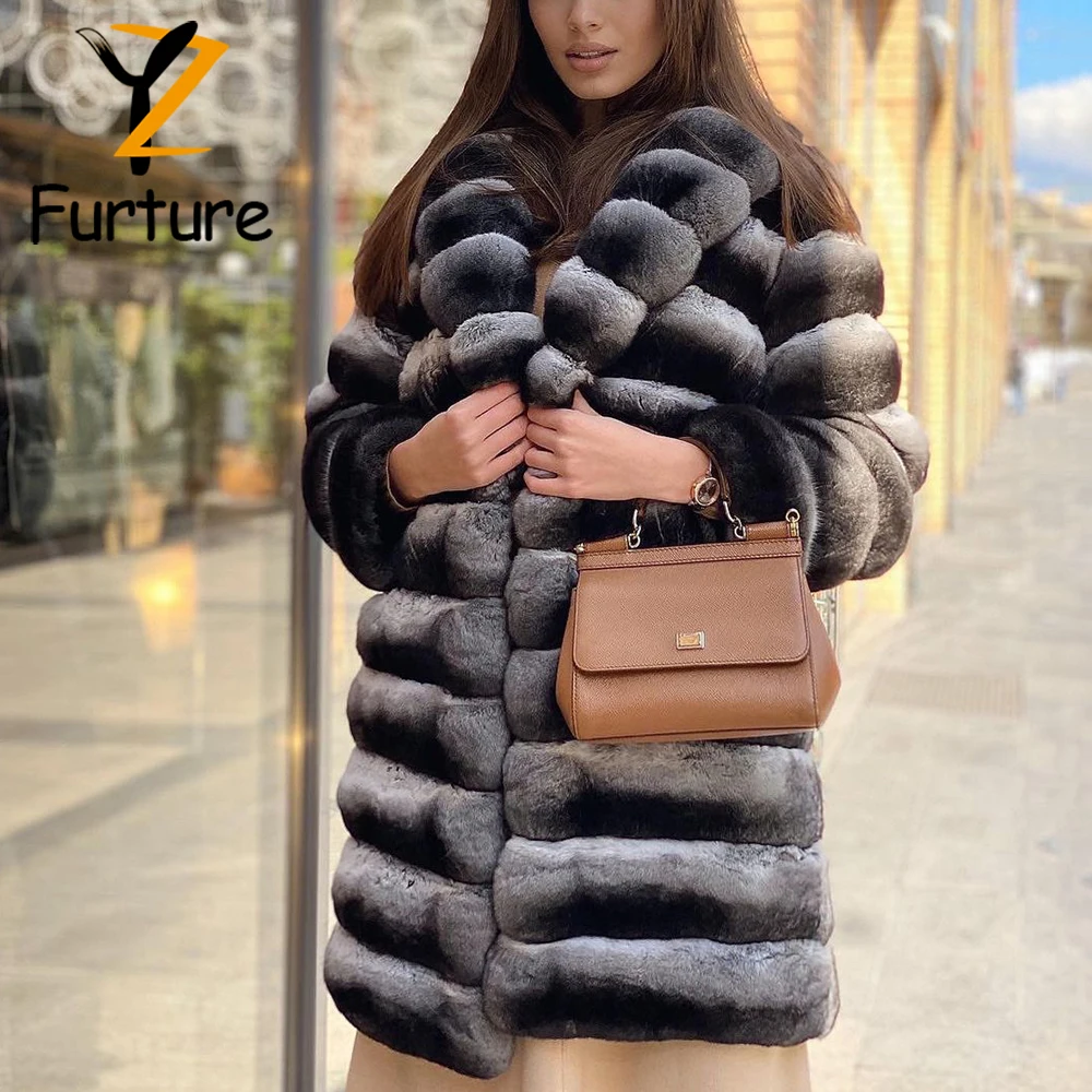 2021 натуральные меховые пальто из кролика Рекс женское длинное меховое