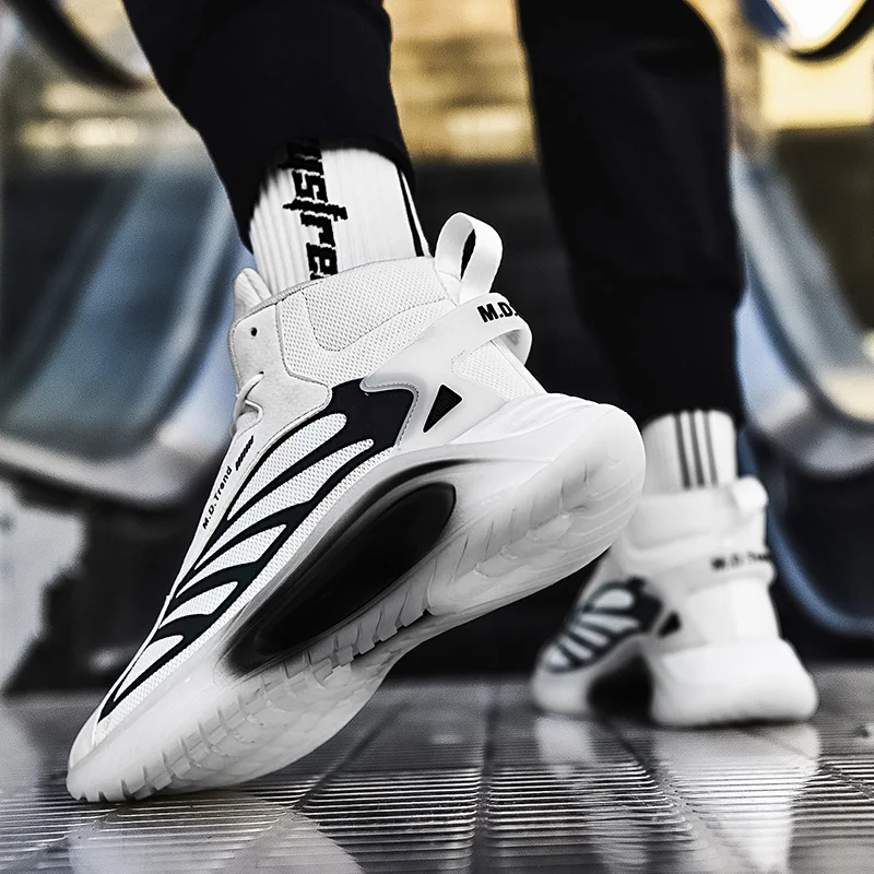 

Кроссовки мужские высокие, спортивная обувь для бега, черные, X222