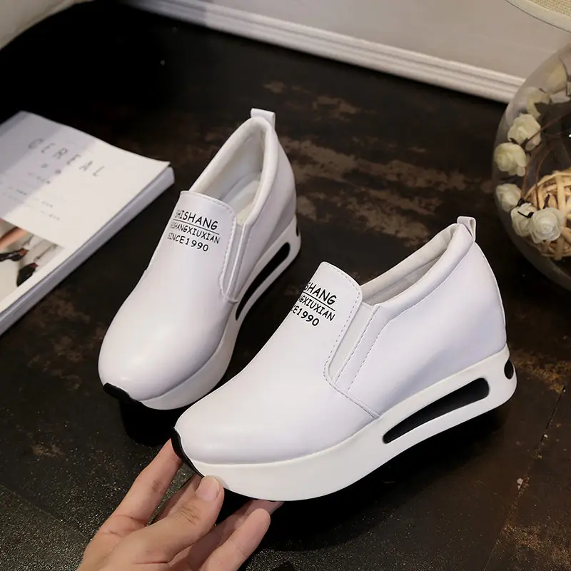 Туфли женские на толстой подошве из ПУ кожи водонепроницаемые повседневная