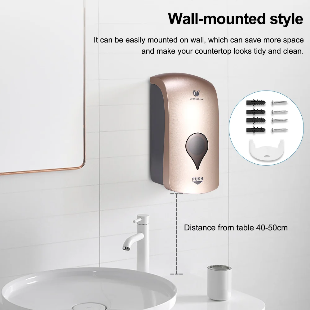 

1000MLSoap Dispenser Wall Mounted Single Head Wall Press Hand Sanitizer Soap Dispenser Bottle For Kitchen Hotel Bathroom