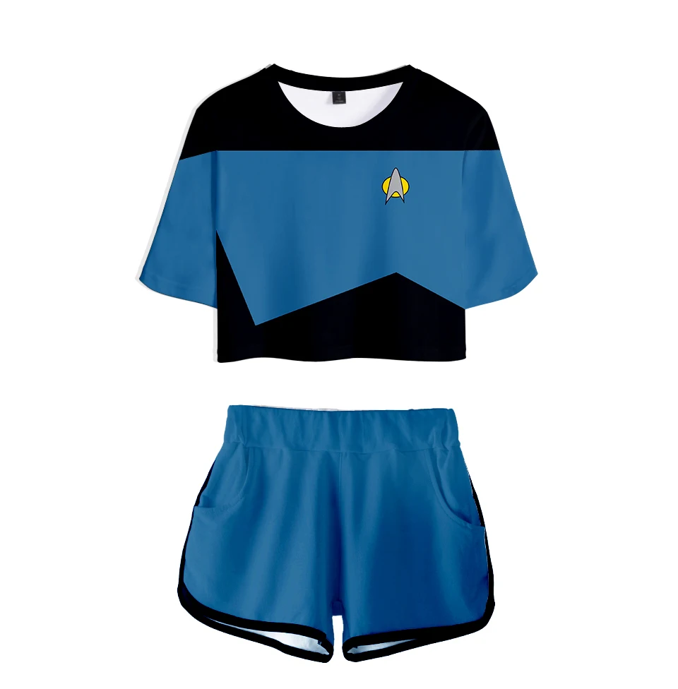 

Fashion 3D Two Pieces Sets T-shirt+shorts Clothes Hot Sale Science Fiction TV Series Star Trek: Short Treks Cosplay Casual Women