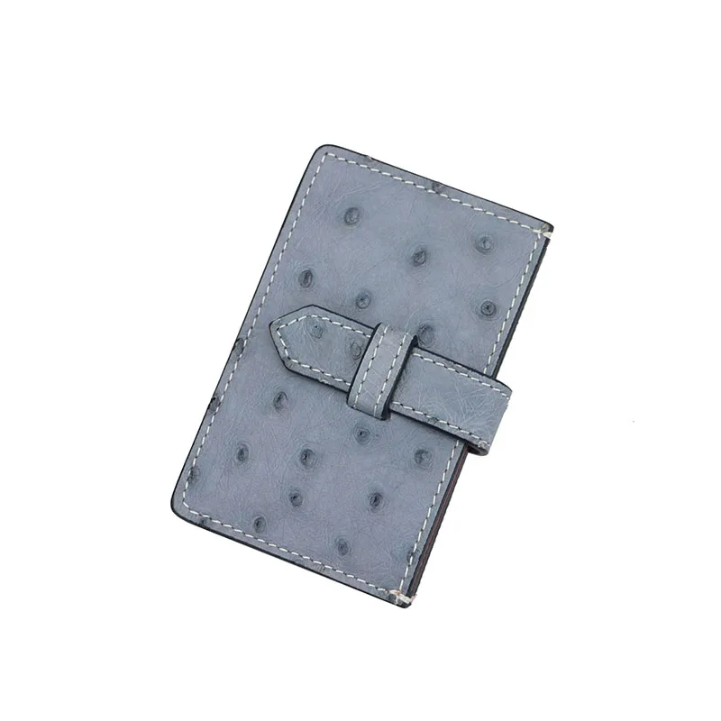 light purple Роскошная натуральная кожа страуса аккордеон держатель для карт мульти карманы визитная карточка кожаный Страус держатель для кредитных карт - Цвет: light purple