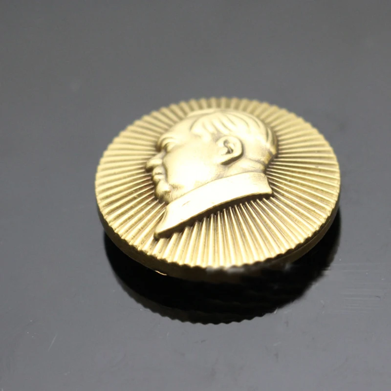 

DIY leather craft chairman Mao design solid brass wallet decoration screws button 31mm diameter 3pcs/lot