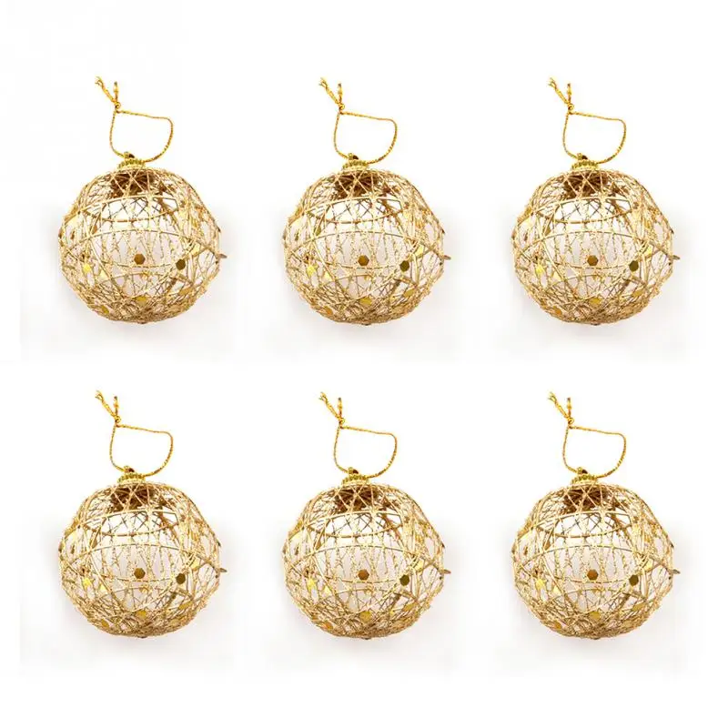 6 pcs 6cm B 30 шт дерево декор расписные Рождественские шары ремесла домашний праздник фестиваль свадебный орнамент вечерние Подвески маленькие DIY#734 - Цвет: 6 pcs 6cm B