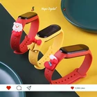 Ремешок силиконовый для Mi Band 6 5 4 3, Воздухопроницаемый браслет для смарт-часов Xiaomi Band 6 5, подарок на Рождество