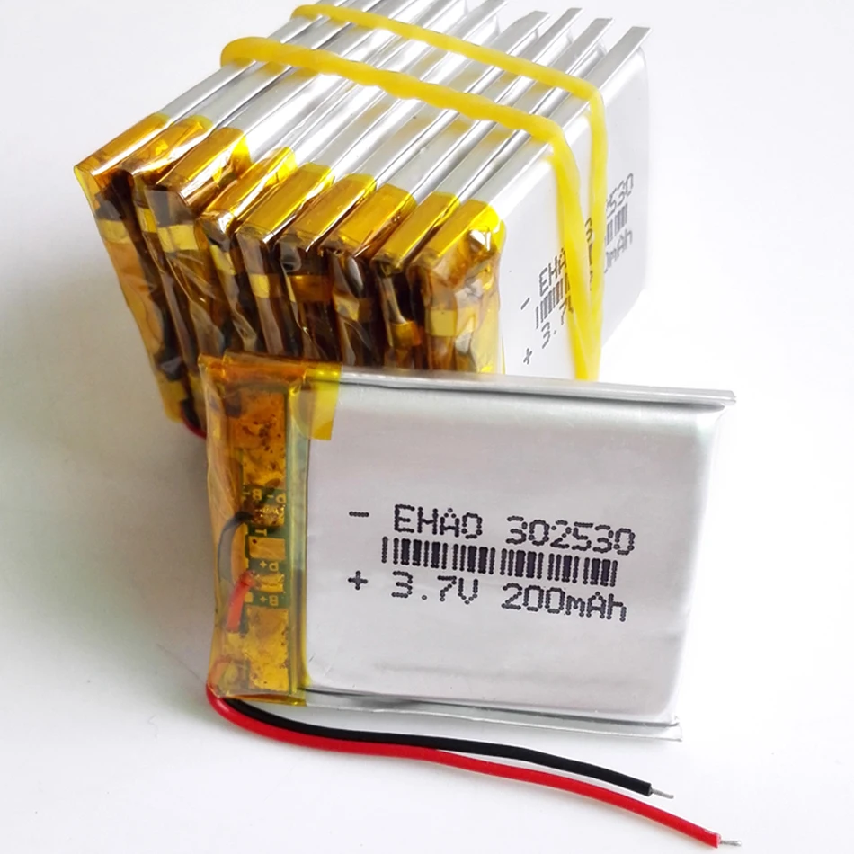 3.7V 200mAh 302530 Polymer lithium Lipo Lion battery rechargeable customized for mp3 gps bluetooth headset smart watches | Электроника