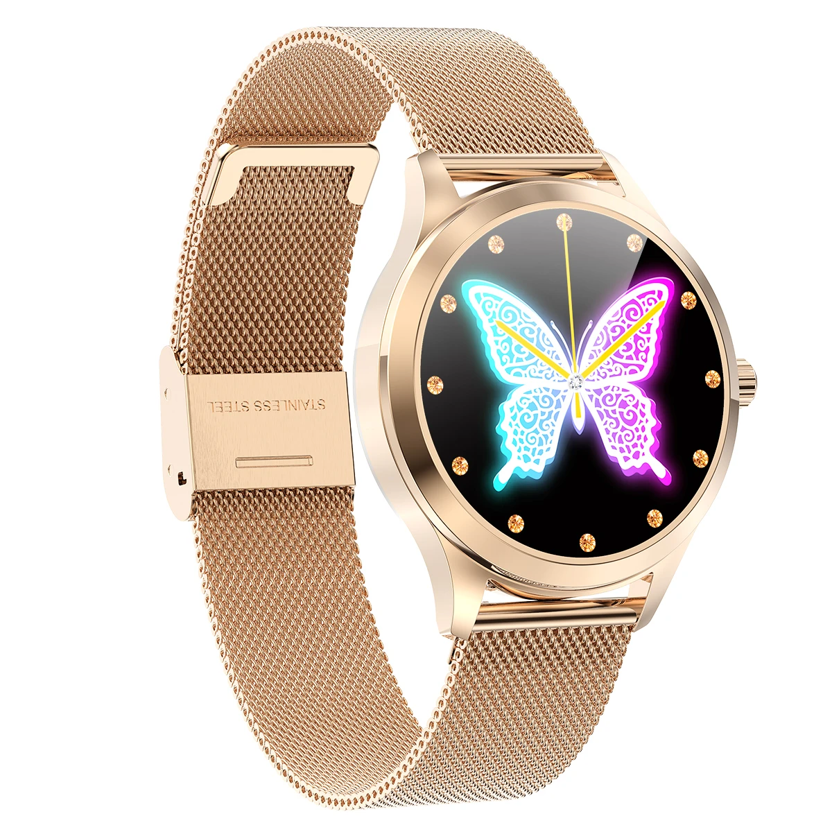 

Smart watch circle touch stainless steel women fashion Bluetooth Watch compatible information Rose Gold Ladies Luxury WristWatch