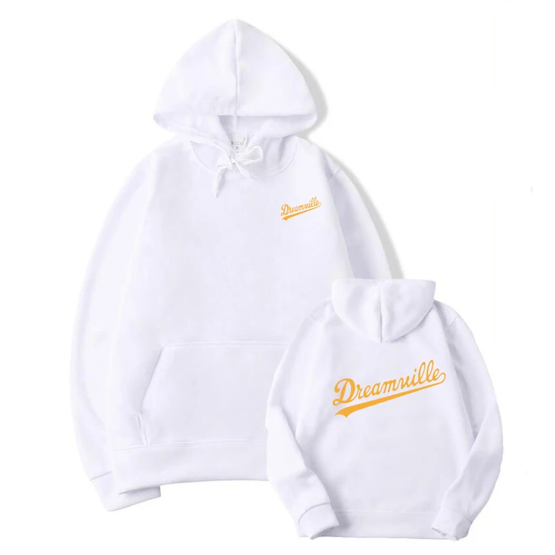 2019 толстовки для новосов Homens в стиле хип хоп DREAMVILLE J Cole Logotipo Com Capuz Carta Presa Inverno do Velo