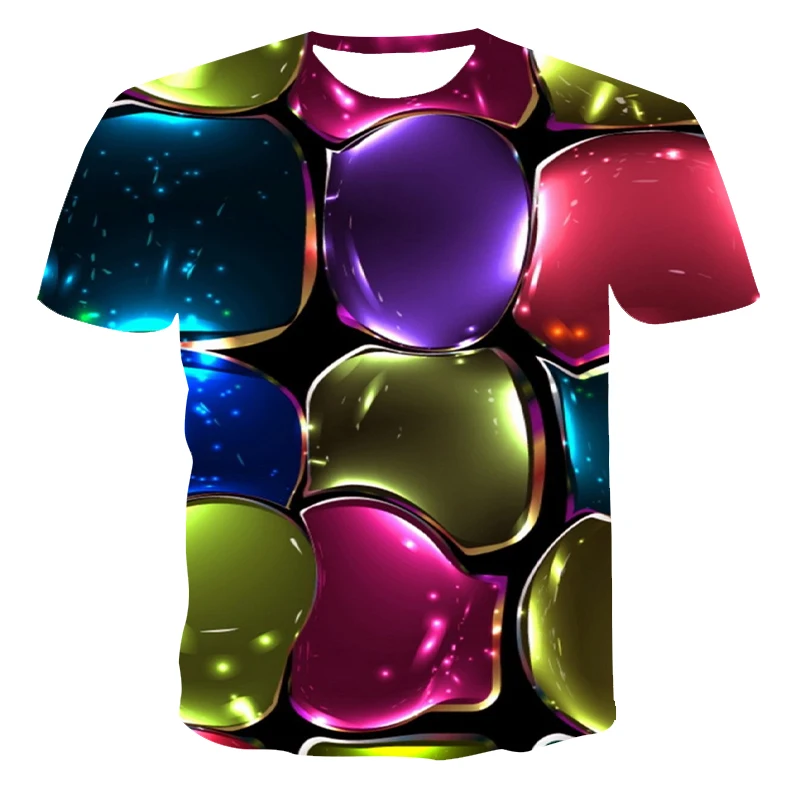 

2021 летняя футболка с 3d принтом, красочная мужская повседневная крутая модная футболка с коротким рукавом и граффити, модель 110-6xl с возможнос...