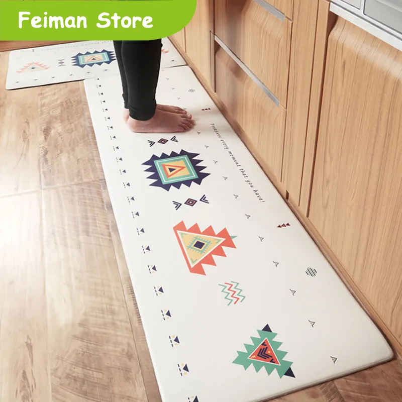 Кухонные ковры ПВХ кожаный напольный коврик коврики водонепроницаемый