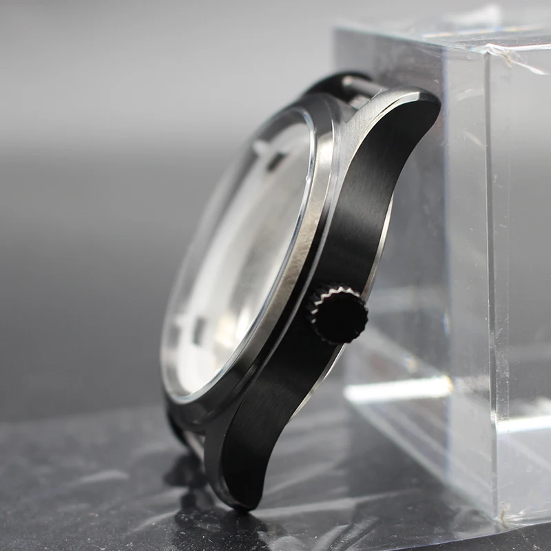 40mm Black 316L Stainless Steel Men's Watch Cases Accessory Parts 100m Waterproof For Seiko NH35 NH36 Movement Fit 20mm Strap