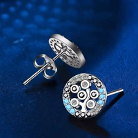 fashion lucky tree style stud earrings for women wedding party jewelry angle wing cz stone earrings leaf brincos christmas gifts