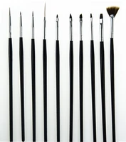 10 pieces nail art nail brush gel pen fan design pen painting polish brush point painting drawing tool set