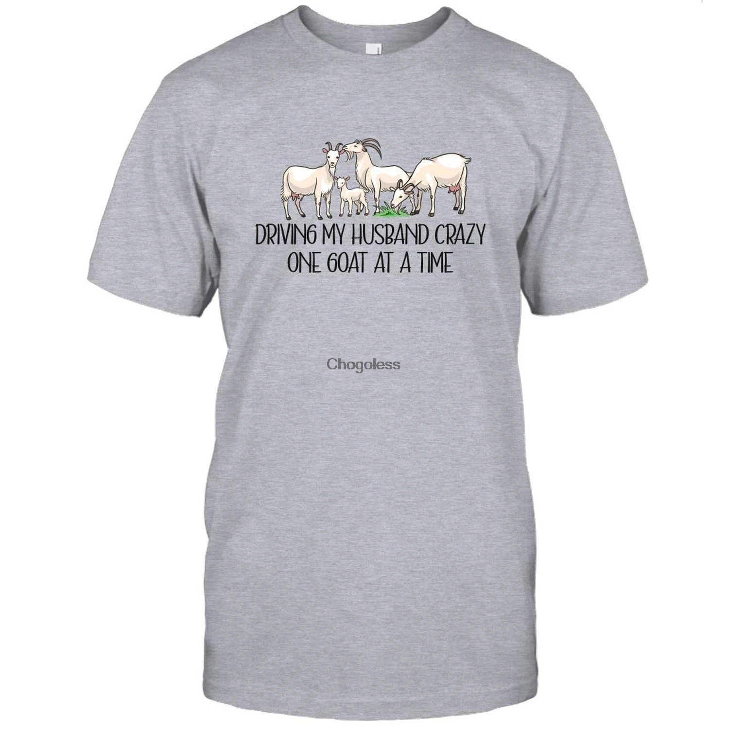 Вождение моему мужу сумасшедшая одновременно коза футболка забавная Черная