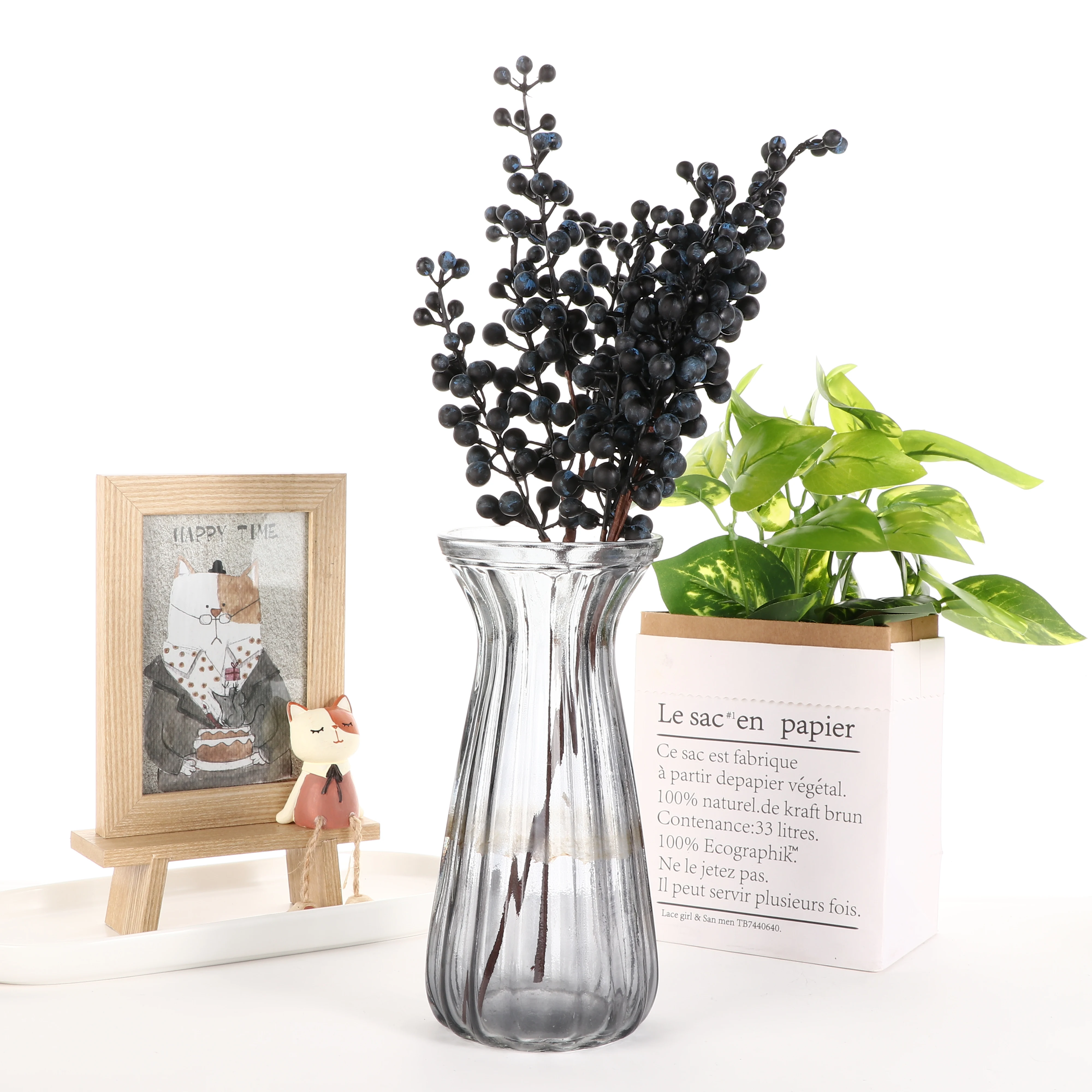 1 ветка искусственных ягод цветок искусственные красные ягоды украшение для дома