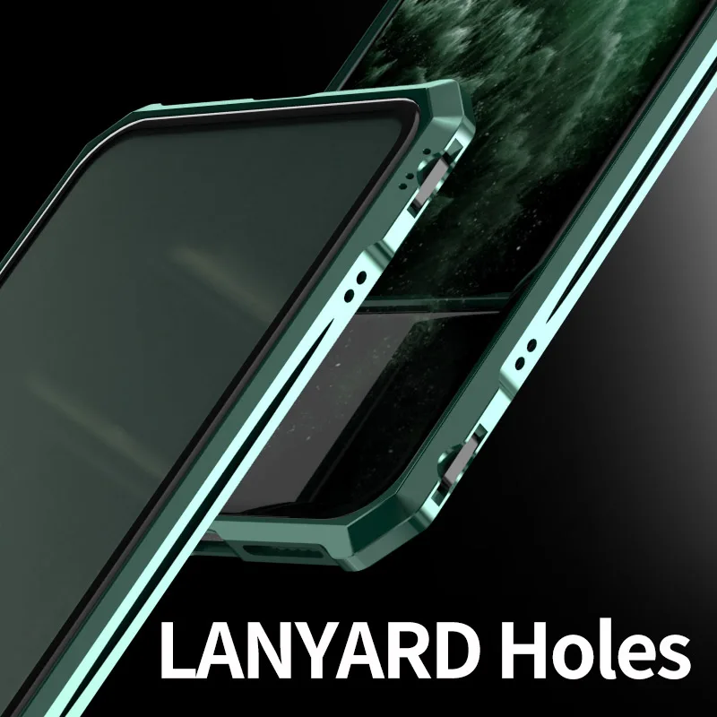 Металлический стеклянный чехол для телефона iphone 11 Pro Max 2019 противоударный