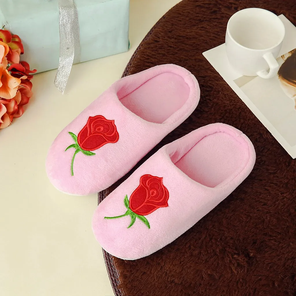 Мужские и женские хлопковые домашние тапочки милые шлепанцы зимняя теплая