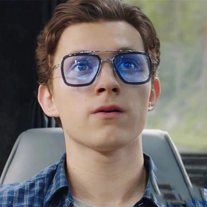 Роскошные модные Мстители Tony Stark стиль для wo мужские солнцезащитные очки квадратный фирменный дизайн солнцезащитные очки ретро мужские Железный человек Человек-паук