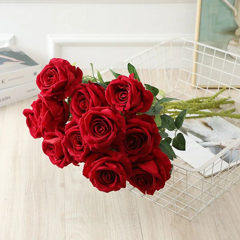 Комплект из 3 предметов: Шелковая Роза искусственная Цветочная DYI lover's или