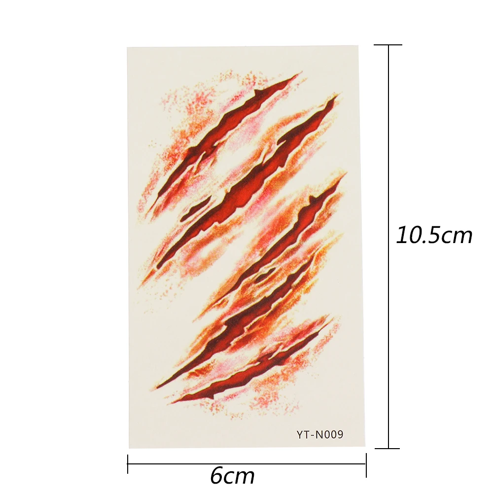

24pcs/set Halloween Party Makeup Props Blood Injury Sticker Temporary Tattoos Stickers Horror Scars Blood Injury Sticker