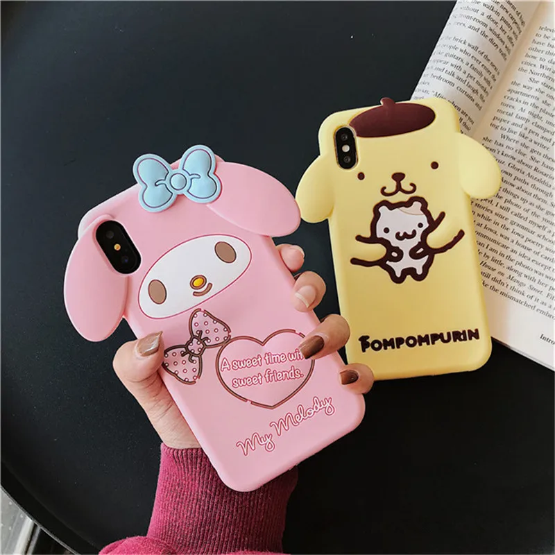 3D мультяшный милый розовый кролик для iPhone 11 Pro Max чехол мягкий силиконовый 7 PIus 11X10