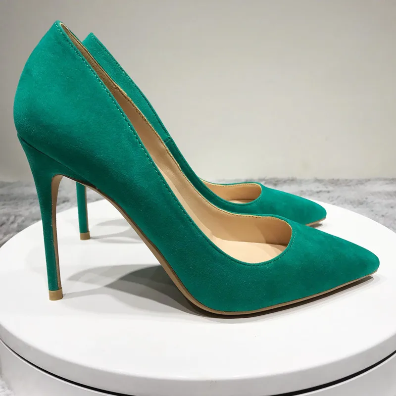 Туфли лодочки женские замшевые высокий каблук шпилька пикантная офисная обувь